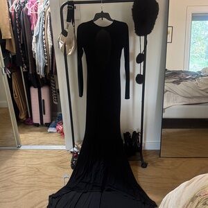 Sophisticated Long Sleeve Black Dress